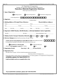 Document preview: Form DOT F5800.2 Hazardous Materials Registration Statement