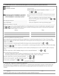 Form 96-4 Veteran Application for Statutory Exemption - Massachusetts, Page 2