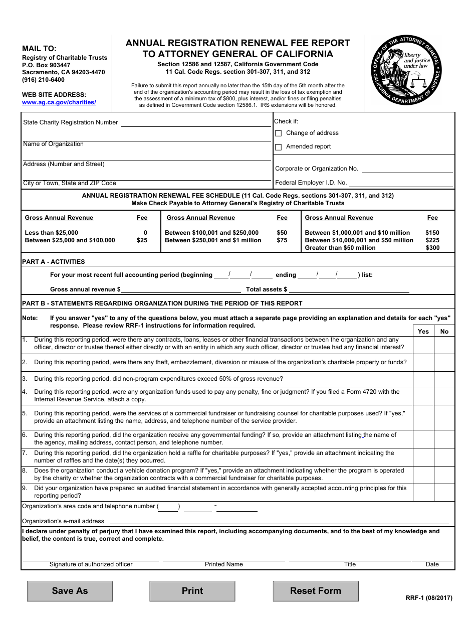 Form RRF1 Fill Out, Sign Online and Download Fillable PDF, California Templateroller