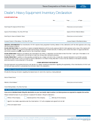 Document preview: Form 50-265 Dealer's Heavy Equipment Inventory Declaration - Texas