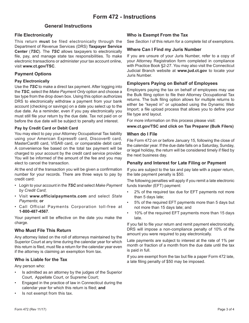 Form 742 Attorney Occupational Tax Return - Connecticut, Page 3