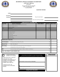 Document preview: Business and Occupation Tax Return - City of Vienna, West Virginia
