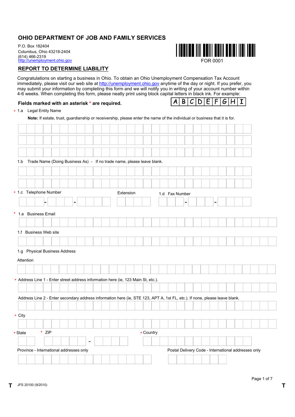 Form Jfs20100 Fill Out Sign Online And Download Fillable Pdf Ohio Templateroller 1779