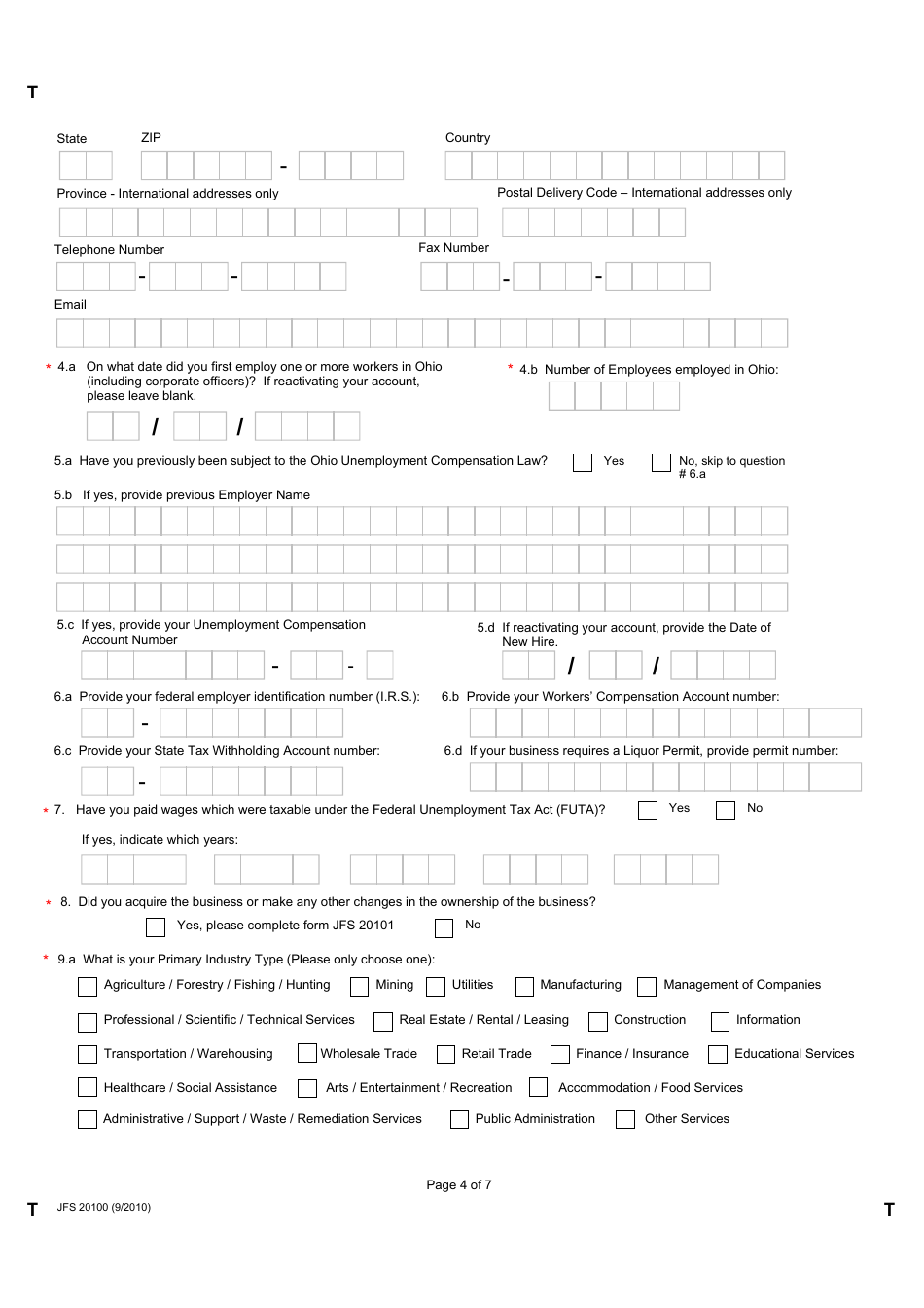 Form JFS20100 Report to Determine Liability - Ohio, Page 4