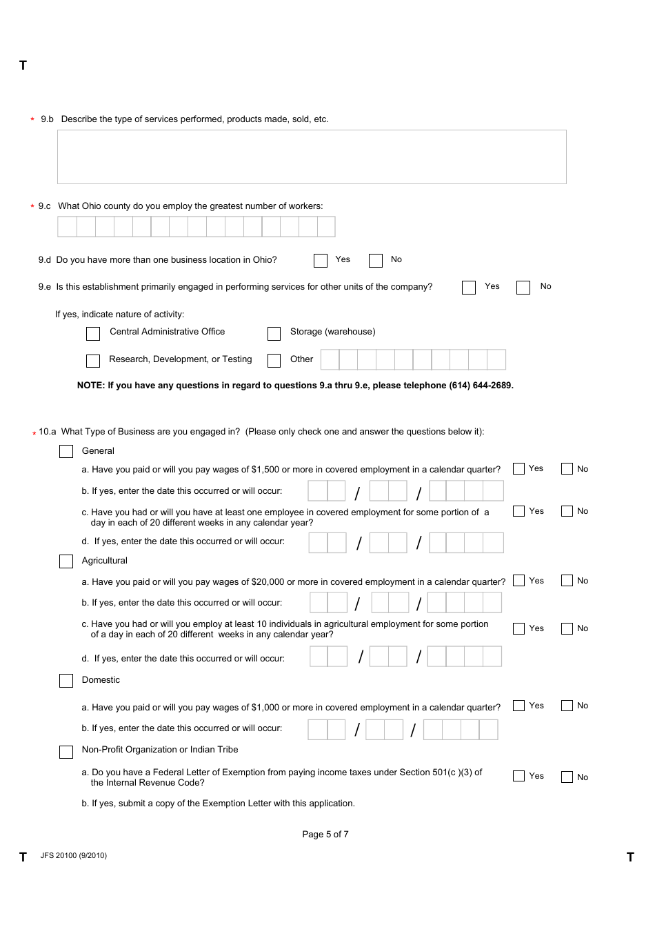 Form JFS20100 Report to Determine Liability - Ohio, Page 5