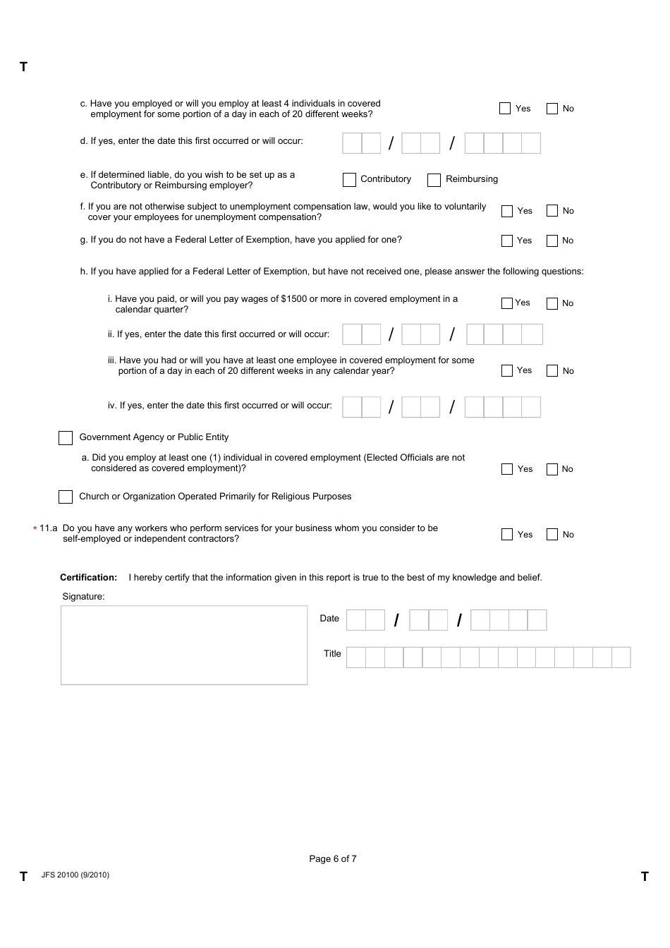 Form JFS20100 Report to Determine Liability - Ohio, Page 6