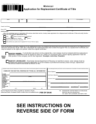 Form 78-006 Application for Replacement Certificate of Title - Mississippi