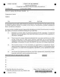 Form 1100-NBI Corporate Schedule of Non-business Income/Loss - Delaware