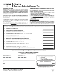 Form CD-429 Corporate Estimated Income Tax - North Carolina, Page 2