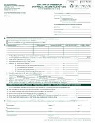 Document preview: Individual Income Tax Return - City of Trotwood, Ohio, 2017