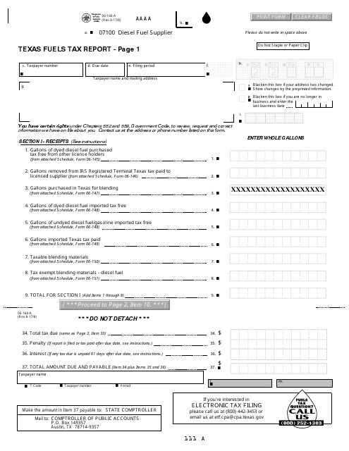 Form 06-168-A  Printable Pdf