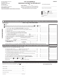 Document preview: Individual Income Tax Return - City if Fairfield, Ohio, 2017