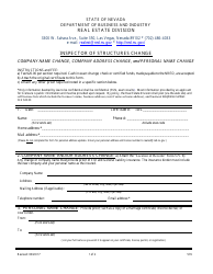 Document preview: Form 576 Inspector of Structures Change - Nevada