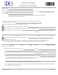 Form UI-50A Notice of Change - Illinois