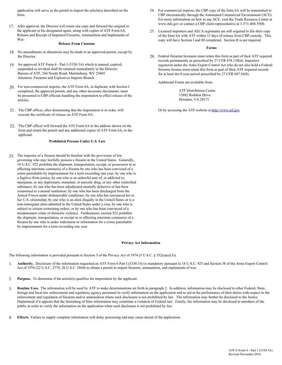 ATF Form 6 (5330.3A) Part 1 - Fill Out, Sign Online And Download ...