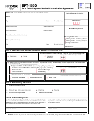 Document preview: Form EFT-100D ACH Debit Payment Method Authorization Agreement - North Carolina