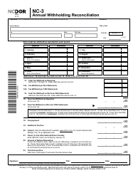 Form NC-3 Annual Withholding Reconciliation - North Carolina, Page 2