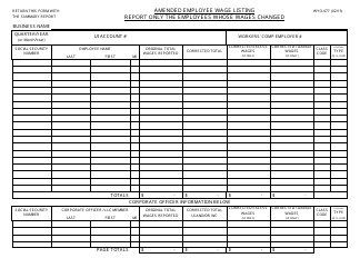 Form WYO-077 &quot;Amended Employee Wage Listing&quot; - Wyoming