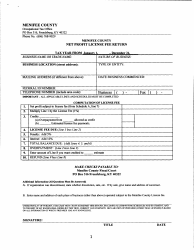 Net Profit License Fee Return Form - Menifee county, Kentucky