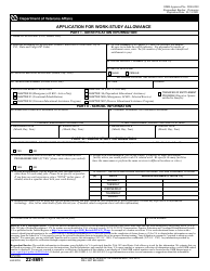 VA Form 22-8691 Application for Work-Study Allowance