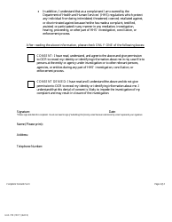 Form HHS-700 Civil Rights Discrimination Complaint, Page 4