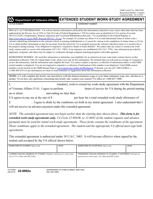 VA Form 22-8692A  Printable Pdf