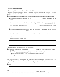 Form JDF1116 Decree of Dissolution of Marriage or Legal Separation - Colorado, Page 2