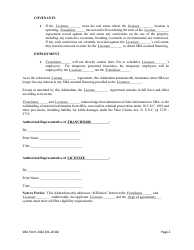 SBA Form 2462 Addendum to Franchise Agreement, Page 3