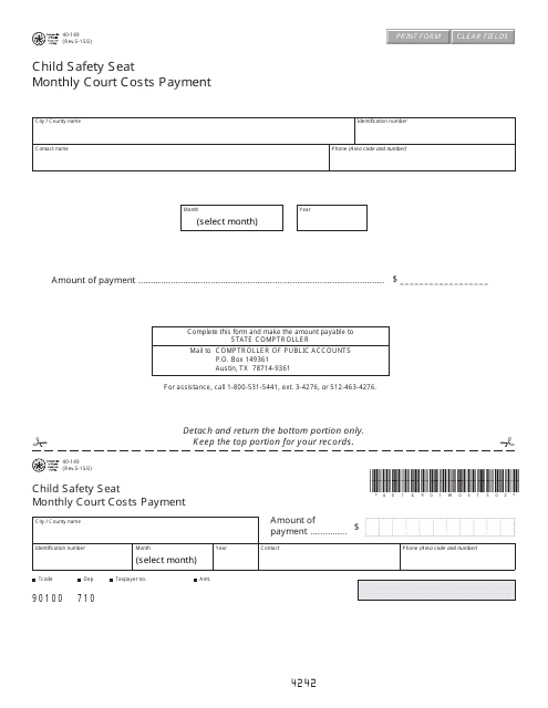Form 40-149  Printable Pdf