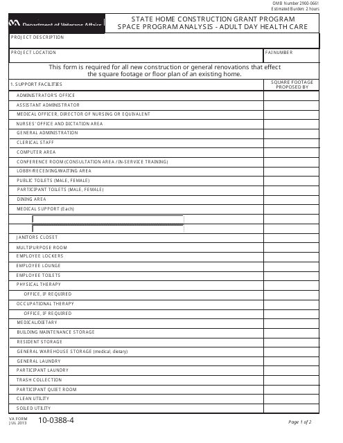 VA Form 10-0388-4  Printable Pdf