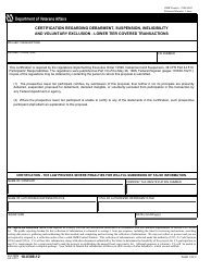 VA Form 10-0388-12 Certification Regarding Debarment, Suspension, Ineligibility and Voluntary Exclusion - Lower Tier Covered Transactions