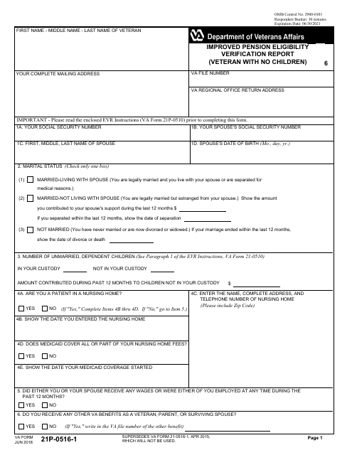 VA Form 21P-0516-1  Printable Pdf