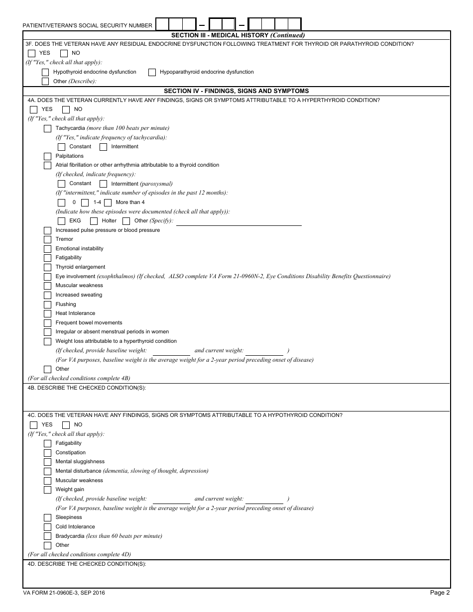 VA Form 210960E3 Fill Out, Sign Online and Download Fillable PDF