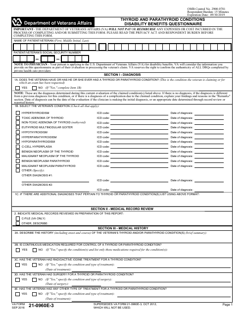 VA Form 21-0960E-3  Printable Pdf