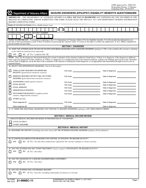 VA Form 21-0960C-11  Printable Pdf