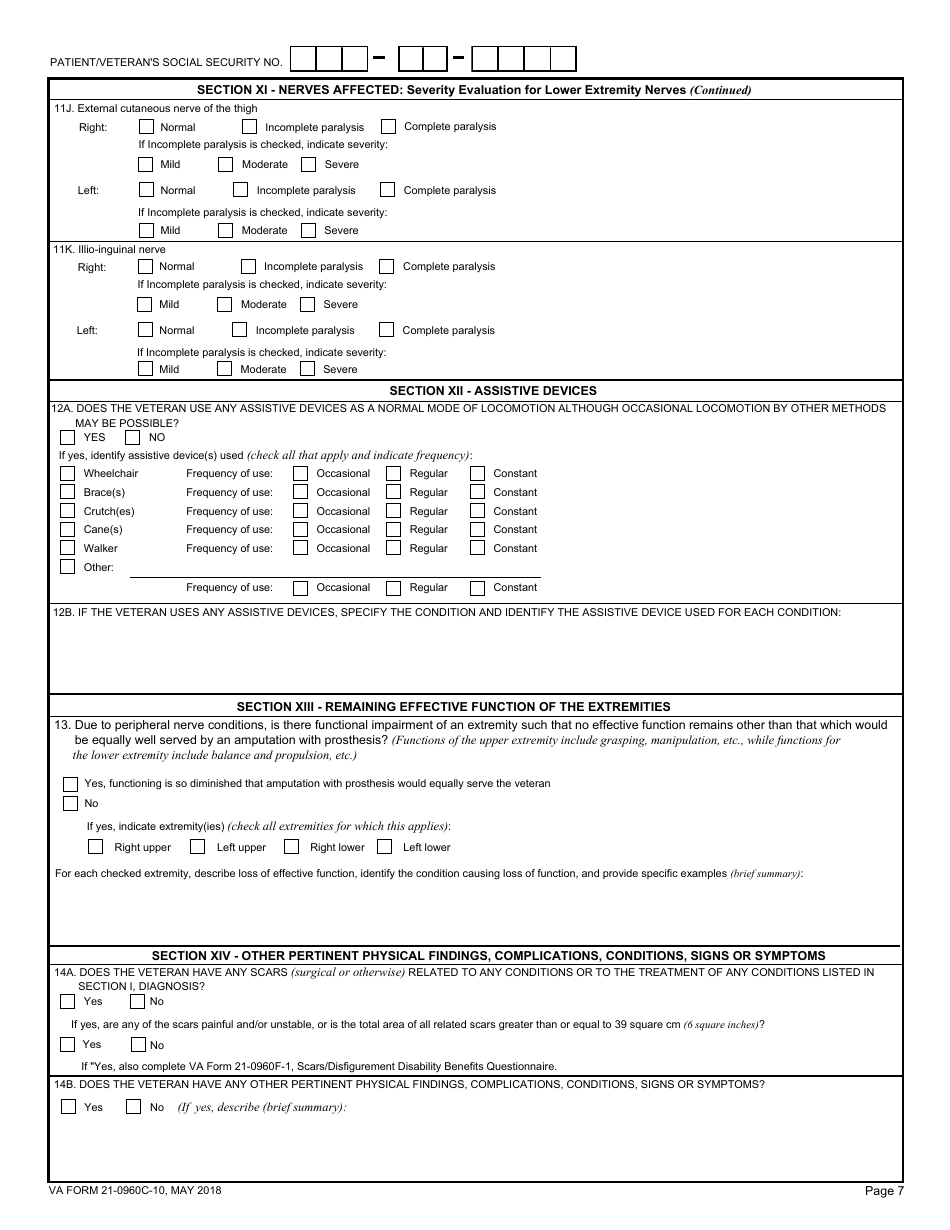 VA Form 21-0960C-10 - Fill Out, Sign Online and Download Fillable PDF ...
