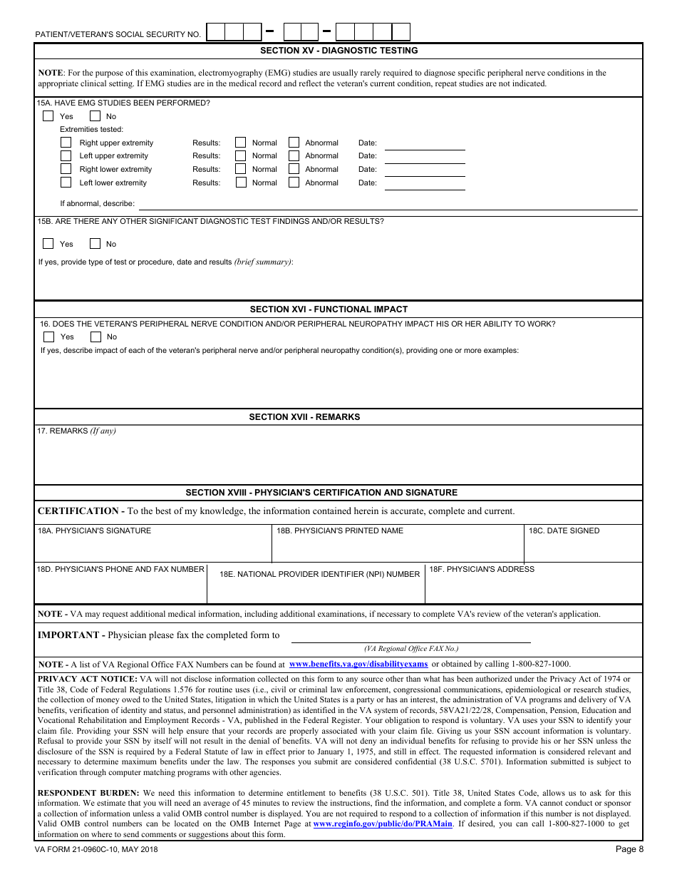 VA Form 21-0960C-10 - Fill Out, Sign Online and Download Fillable PDF ...