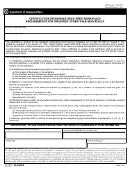 Document preview: VA Form 10-0388-8 Certification Regarding Drug-Free Workplace Requirements for Grantees Other Than Individuals