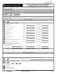 VA Form 21-0960J-2 Male Reproductive Organ Conditions Disability Benefits Questionnaire