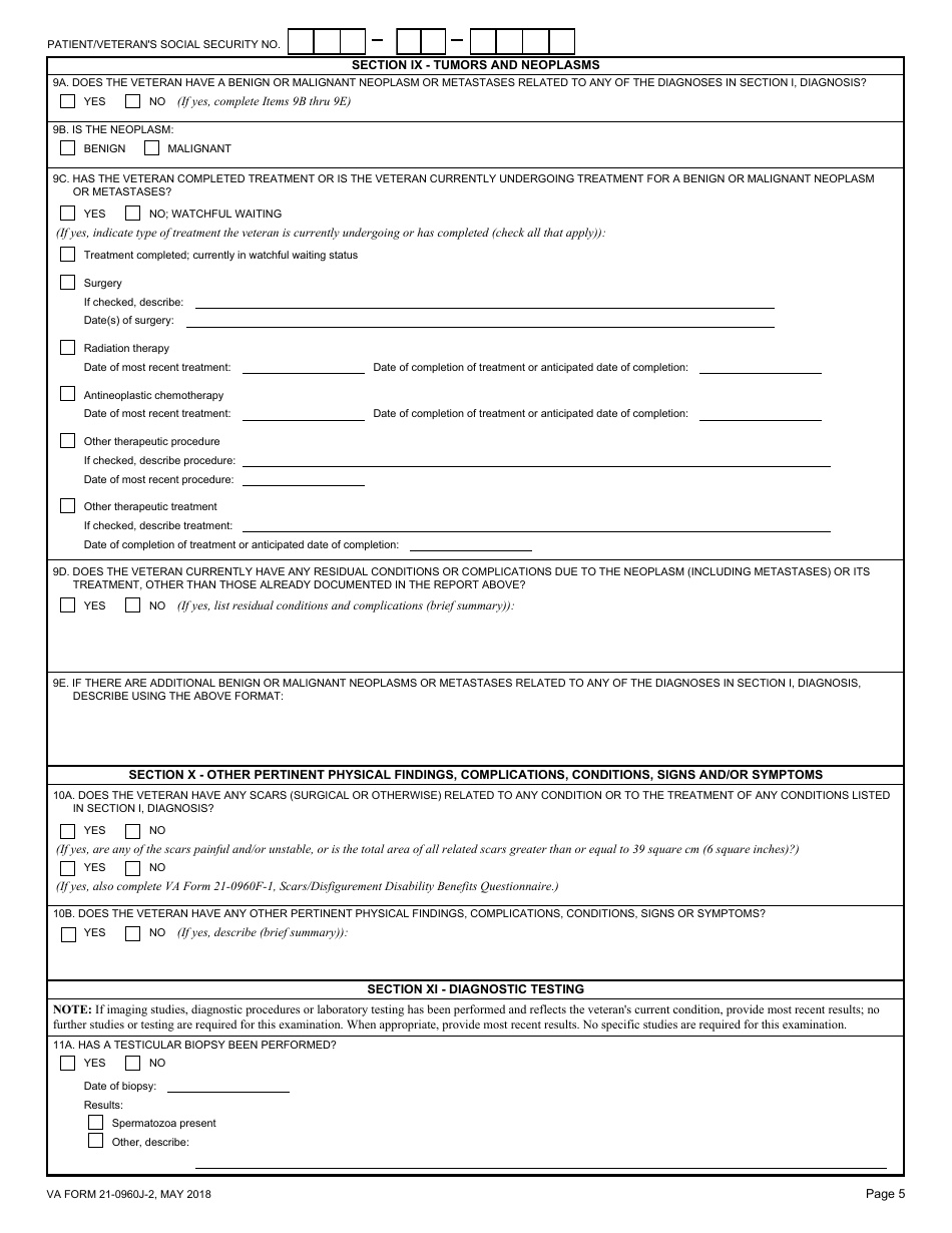 VA Form 21-0960J-2 - Fill Out, Sign Online and Download Fillable PDF ...