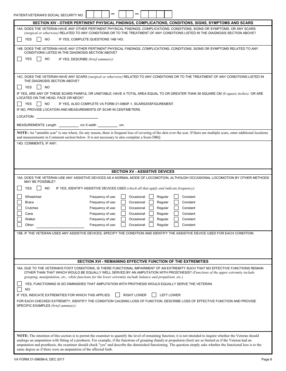 Va Form 21 0960m 6 Fill Out Sign Online And Download Fillable Pdf Templateroller 3066