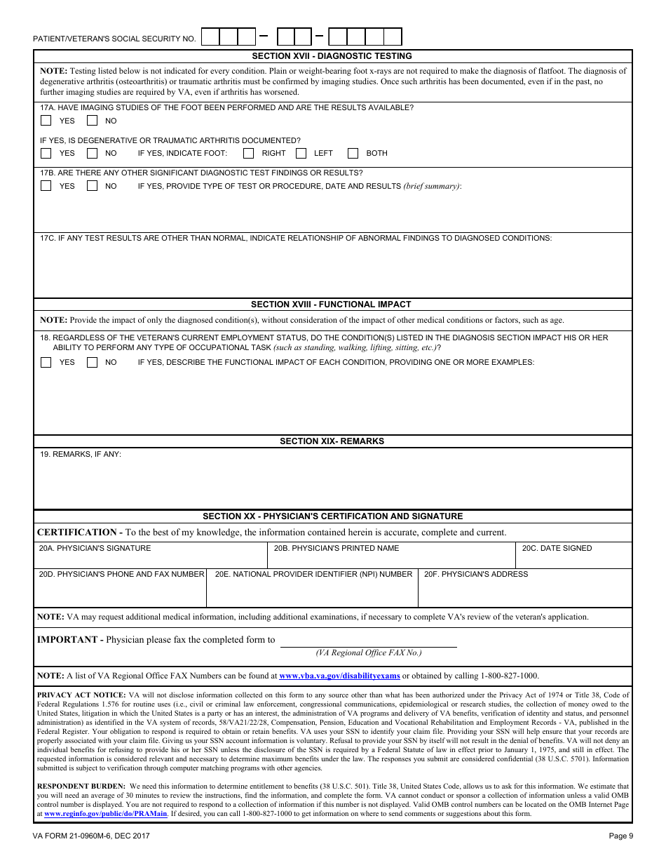 VA Form 21-0960M-6 - Fill Out, Sign Online and Download Fillable PDF ...