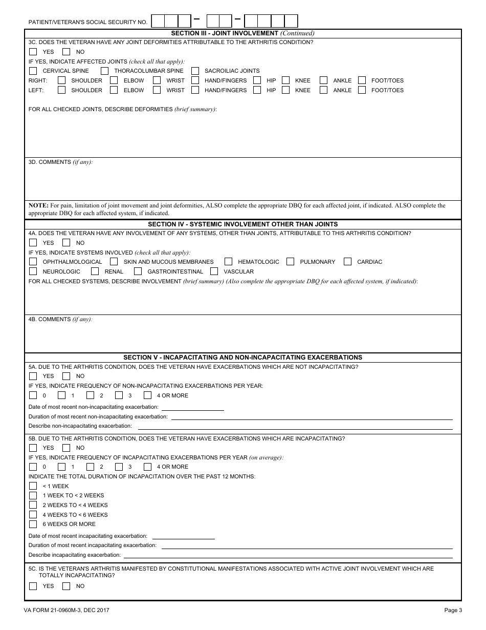 VA Form 21-0960M-3 - Fill Out, Sign Online and Download Fillable PDF ...