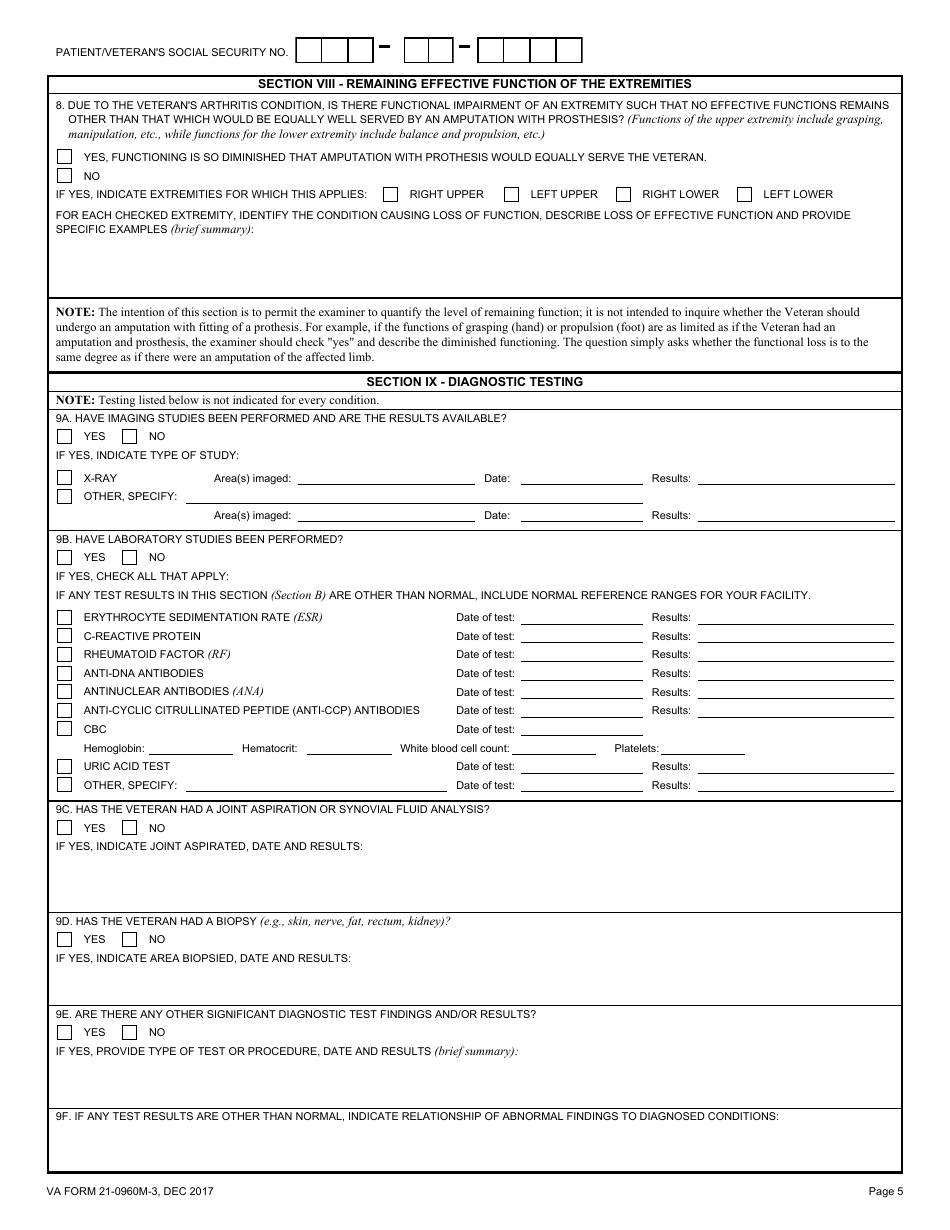 VA Form 21-0960M-3 - Fill Out, Sign Online and Download Fillable PDF ...