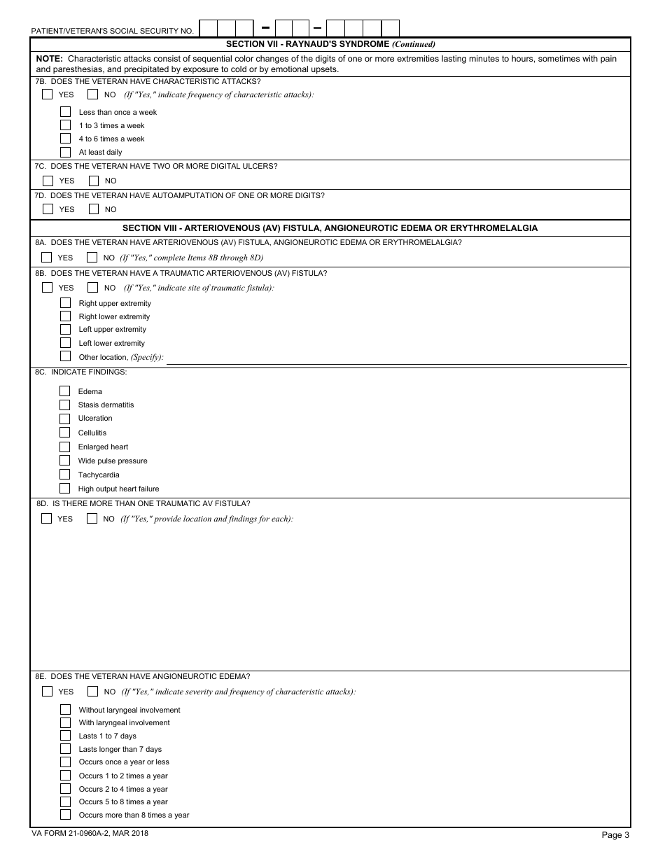 VA Form 21-0960A-2 - Fill Out, Sign Online and Download Fillable PDF ...