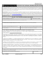 Document preview: VA Form 26-0829 Servicer's Staff Appraisal Reviewer (Sar) Application