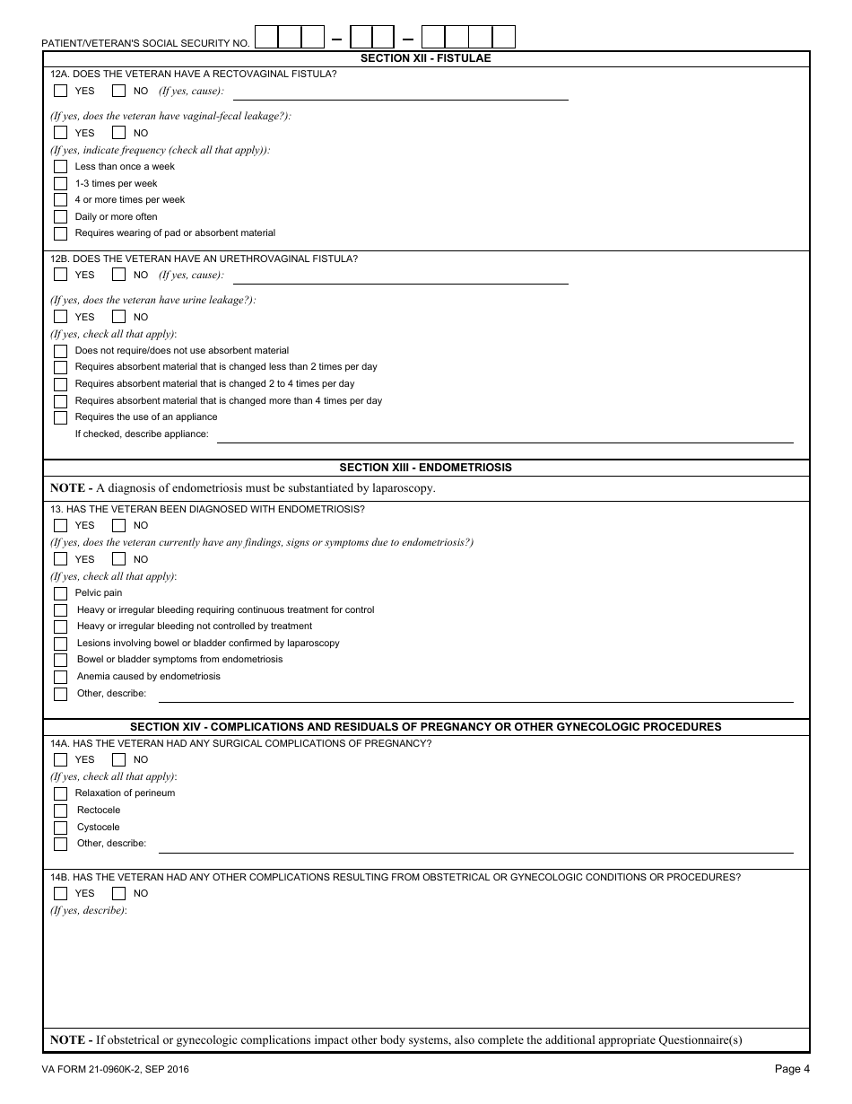 VA Form 21-0960K-2 - Fill Out, Sign Online and Download Fillable PDF ...