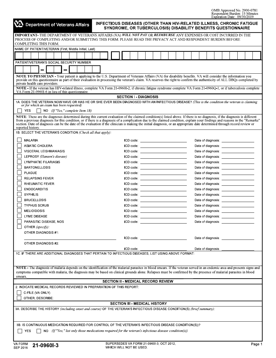 VA Form 210960I3 Fill Out, Sign Online and Download Fillable PDF