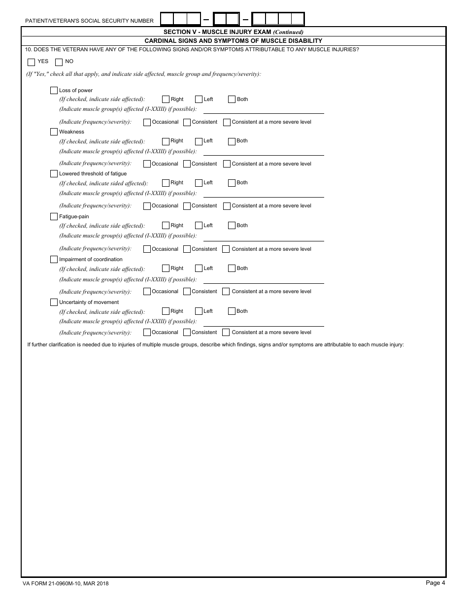 VA Form 21-0960M-10 - Fill Out, Sign Online and Download Fillable PDF ...