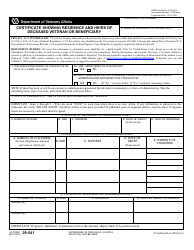 Document preview: VA Form 29-541 Certificate Showing Residence and Heirs of Deceased Veteran or Beneficiary